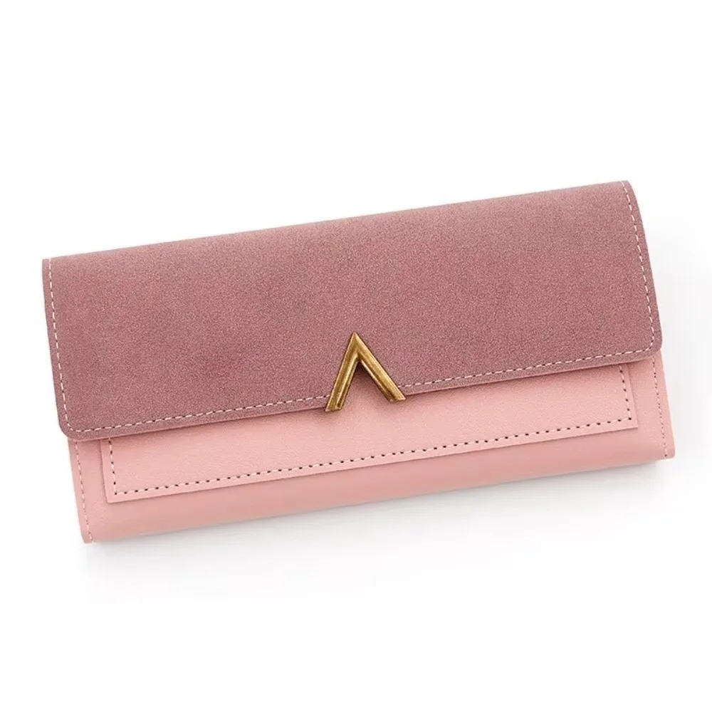 

New PU Wallet Card Holder Tri-Fold Moneybags Hasp Closure Multi-card Slot Long Purses Women