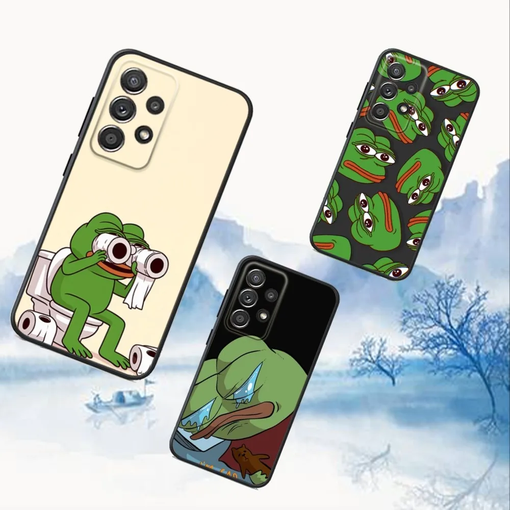 

Funny P-Pepe the Frog Phone Case For Samsung S25,S24,S21,S22,S23,S30,Ultra,S20,Plus,Fe,Lite,Note,10,9,5G Black Cover