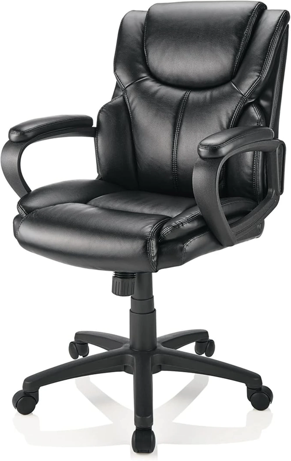 Brenton Studio® Mayhart Vinyl Mid-Back Chair, Black