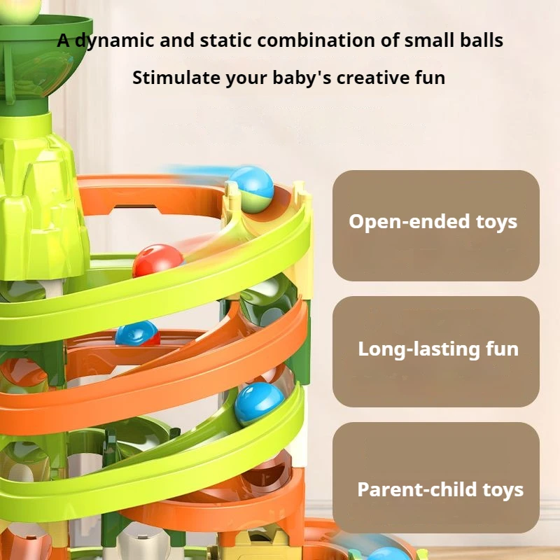 Children  Marble Run Maze Dinosaur Catapult Ball building blocks Building Brick Maze Ball Game Educational Learning Toy HBD Gift