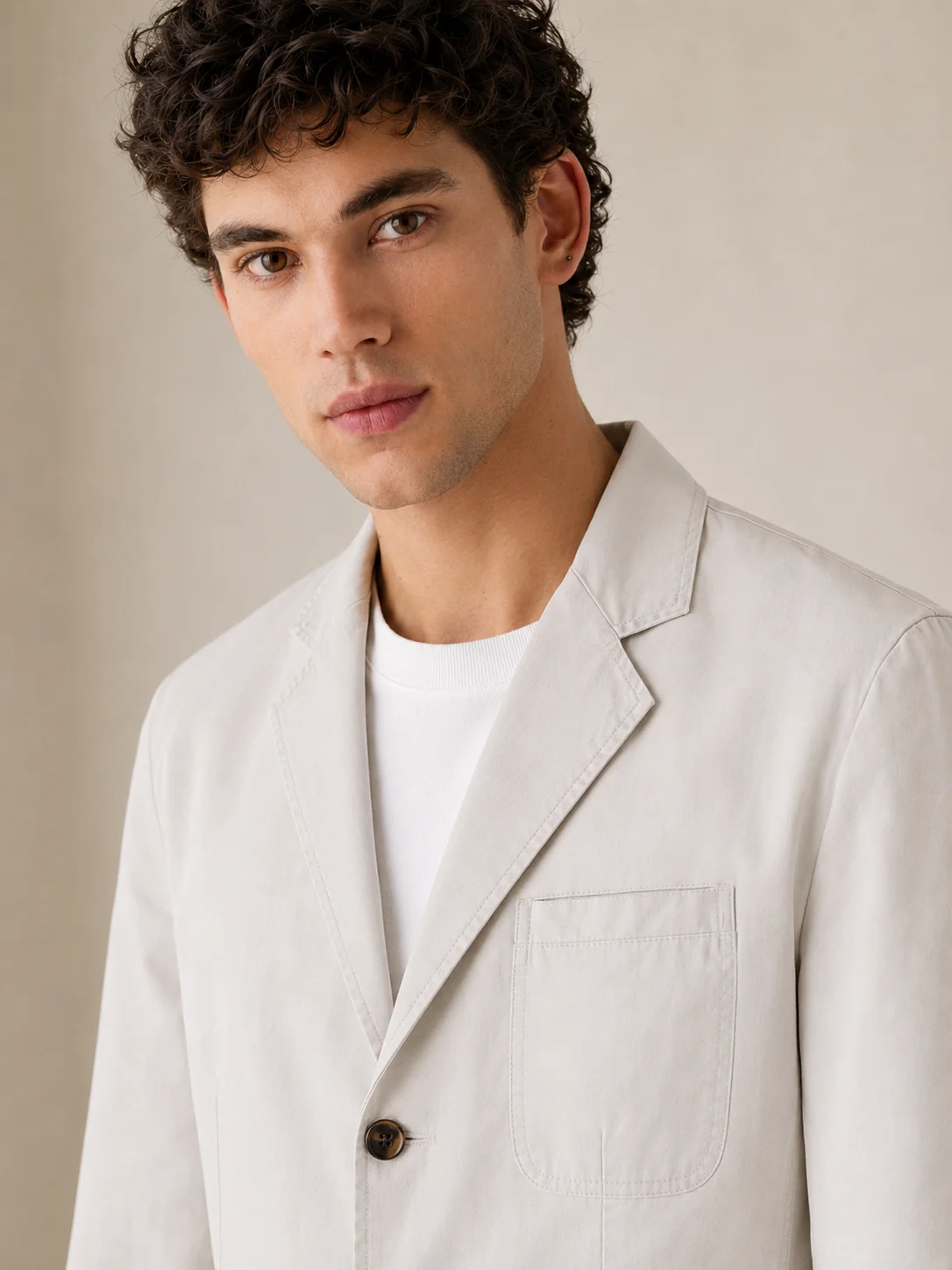 Men's Casual Washed Cotton Blazer Standard Fit Lightweight Suit Jacket Single Breasted Smart Casual Sport Coat Plus Size