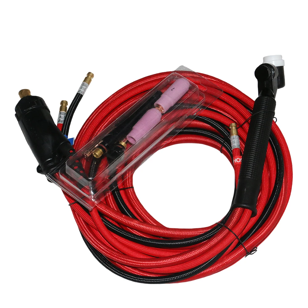 WP18 4M NR18 Tig Torch With Swivel Head Soft Hose Water Cooled Gun 35-70 Euro Connector