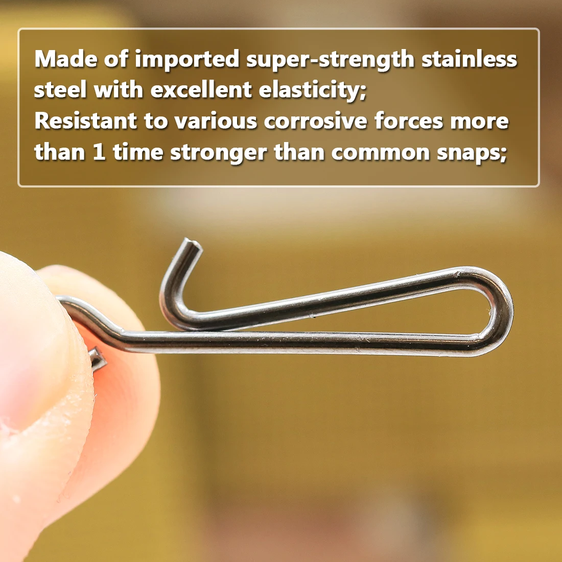 FishTrip 100Pcs Fishing Snap 8.8Lb~72Lb Clip Connector Black Stainless Steel for Saltwater and Freshwater