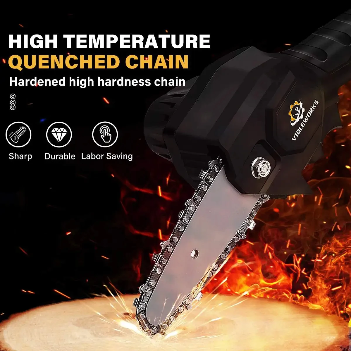 4 /6 inch mini electric chain saw with German lithium chainsaw Rechargeable portable electric chain saw EU plug