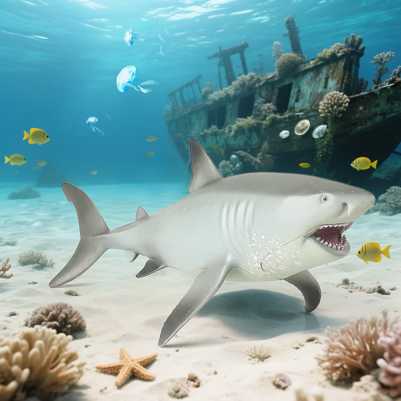 Oenux Savage Marine Sea Life Megalodon Figurka Akcji Klasyczne Zwierzęta Oceaniczne Duży Rekin Ryba Model PVC Kolekcja Zabawka Prezent dla Dziecka