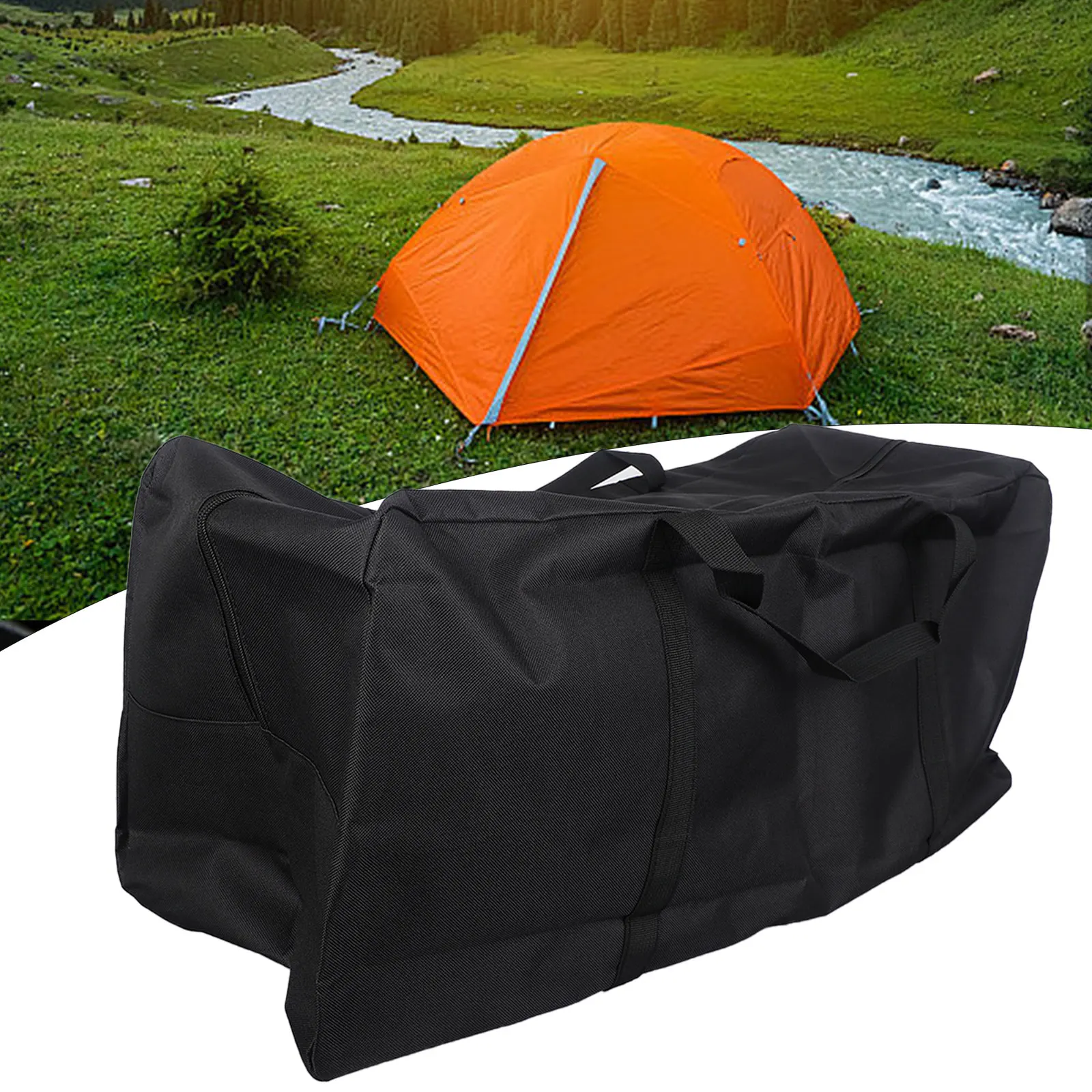 

Outdoor Camping Tent Storage Bag 600D Oxford Black Camping Hiking Picnic Carry Bag Fishing Rod Tent Pole Widened And Thickened