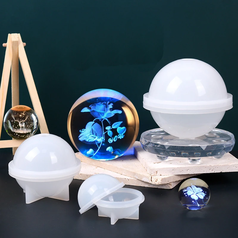 2-10CM Round Clear Silicone Mold 3D Sphere Ball for UV Epoxy Resin Art Craft Soft Mould for DIY Jewelry Making view 3