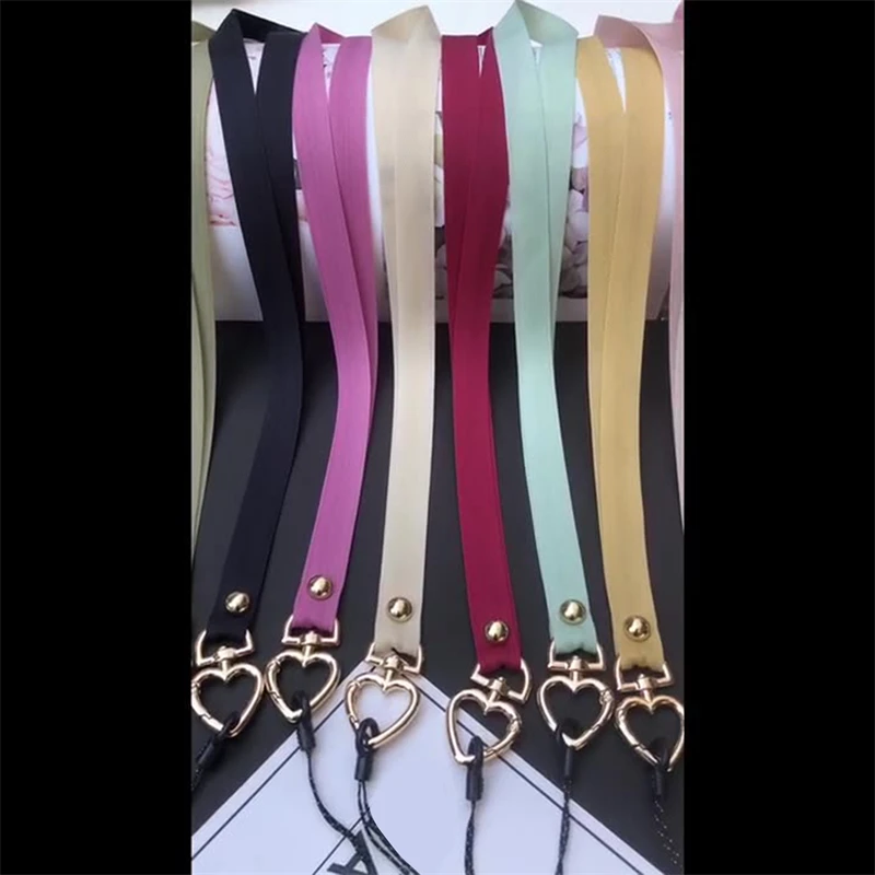 Love Mobile Phone With Keychain Lanyard Hanging Neck Men And Women Long Color Webbing Key Rope Webbing Webbing DIY Lanyard