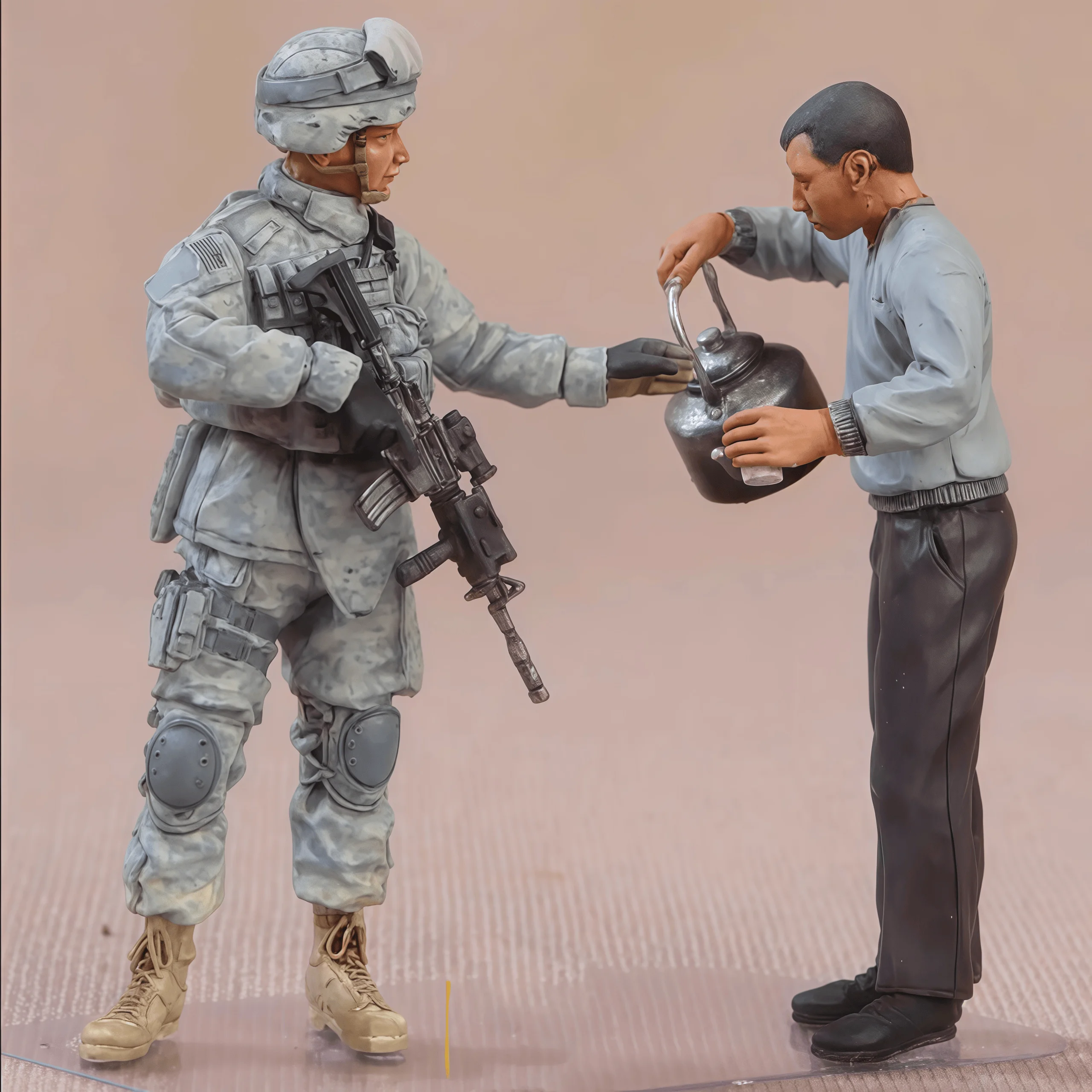 

1: 35 Casting Resin Model Assembly Kit, GK, Resin American Soldiers and Civilians, Unpainted