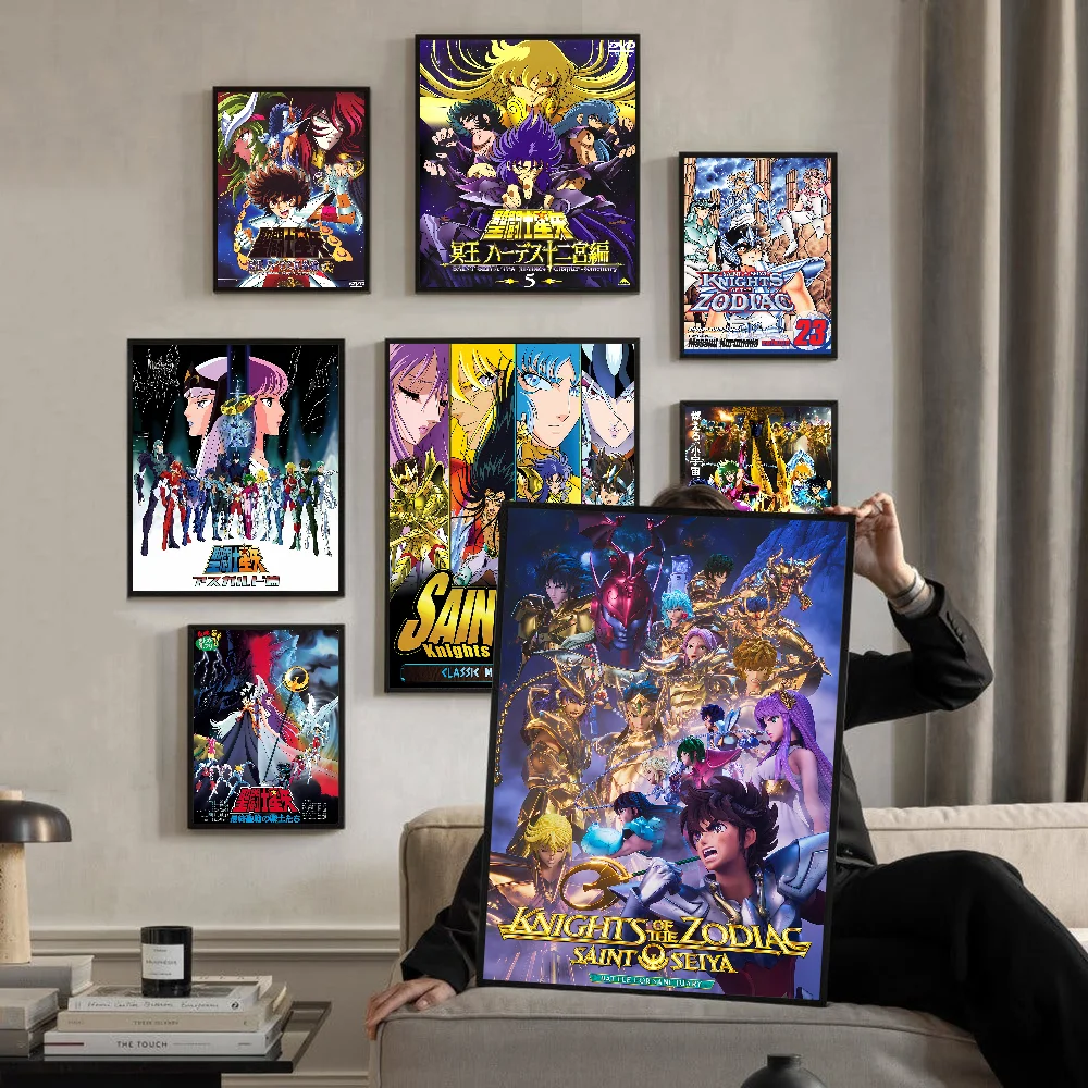 

Anime Saint Seiya Movie Sticky Posters Vintage Room Home Bar Cafe Decor Room Wall Decor