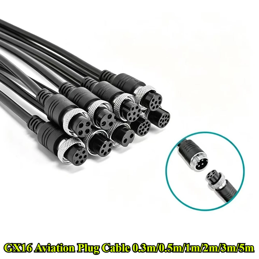 2Pcs GX16 2 3 4 5 6 7 8 10 Pin Aviation Signal Cable Male/Female Plug for Car Camera/ DVR Video Camera&CCTV Monitor&Subwoofer
