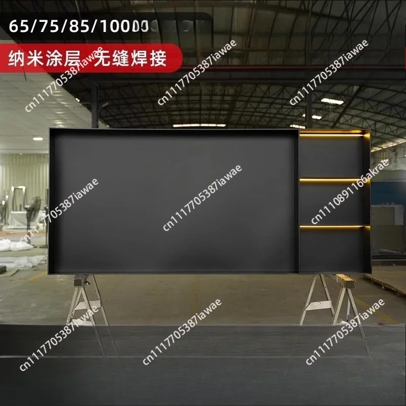 TV stainless steel niche embedded 75/85 inch finished product living room TV frame background wall metal shelf