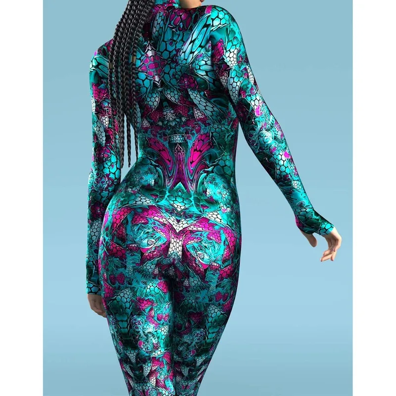 Green Fish Scale Catsuit Women Kids Long Sleeve Bodysuit Tights Cosplay Leotard Hot Sexy Spandex Jumpsuit Unitard Body Teddies