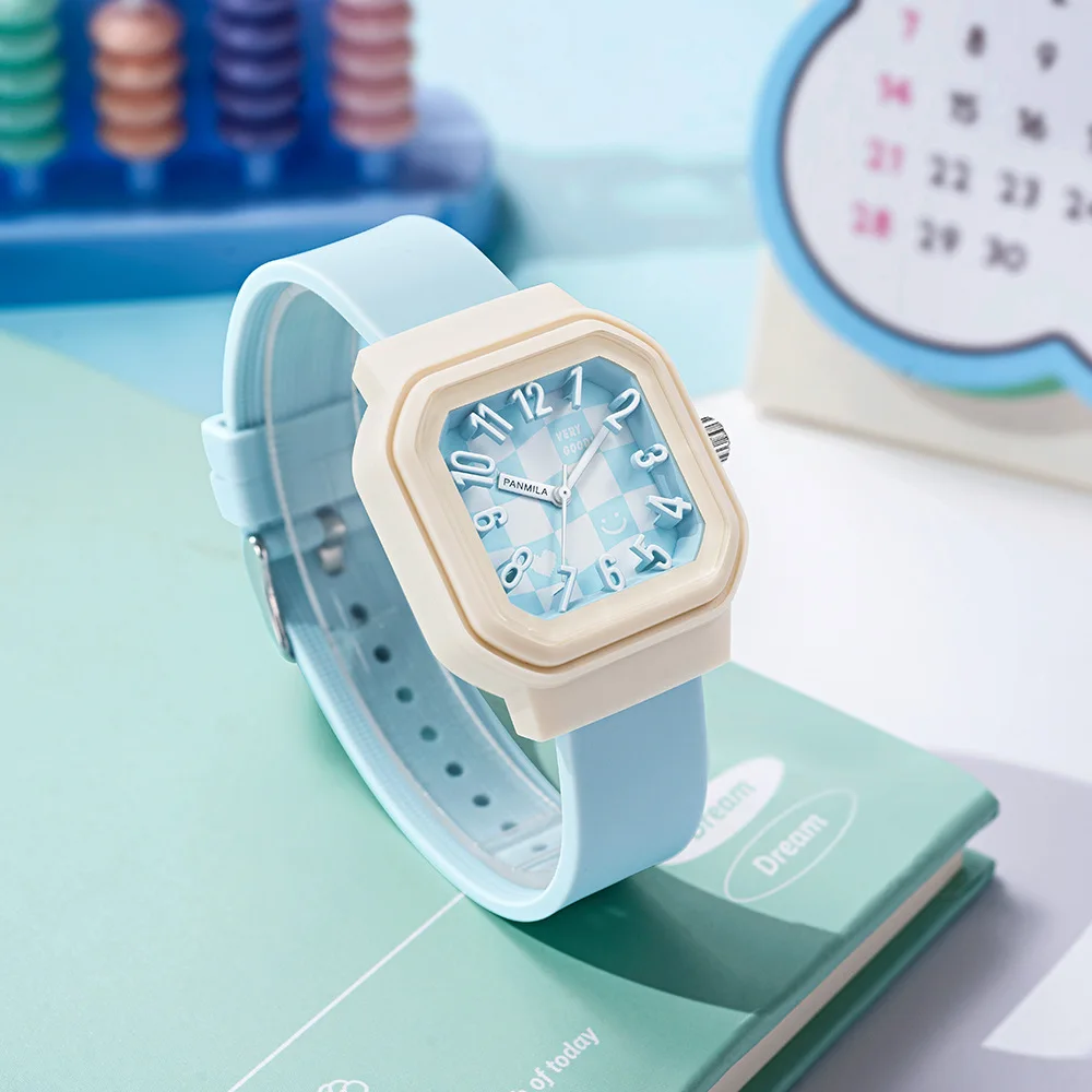 

Elegant Women'S Watch, Cute Square Jelly Silicone Watch With A Preppy Style Perfect For Female Students, A Great Gift For Women.
