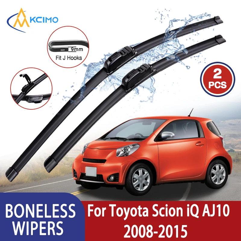 Kcimo para Toyota Scion iQ AJ10 2008-2015 limpiaparabrisas de coche tipo U limpiaparabrisas de goma suave sin hueso HD limpiaparabrisas automotriz duradero silencioso 21 "+ 18"