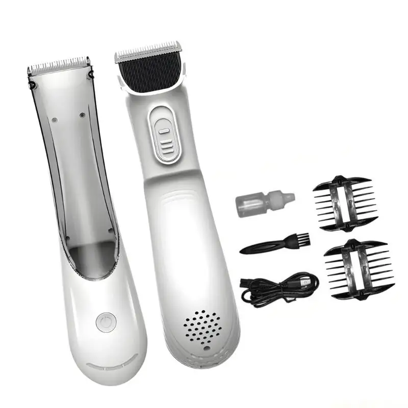 QX2E Pet Hair Cutter And Vacuum Combined Grooming Tool Modifiable Brushes Three Pace Quiet Action 80 Minimum Runtime For Animals