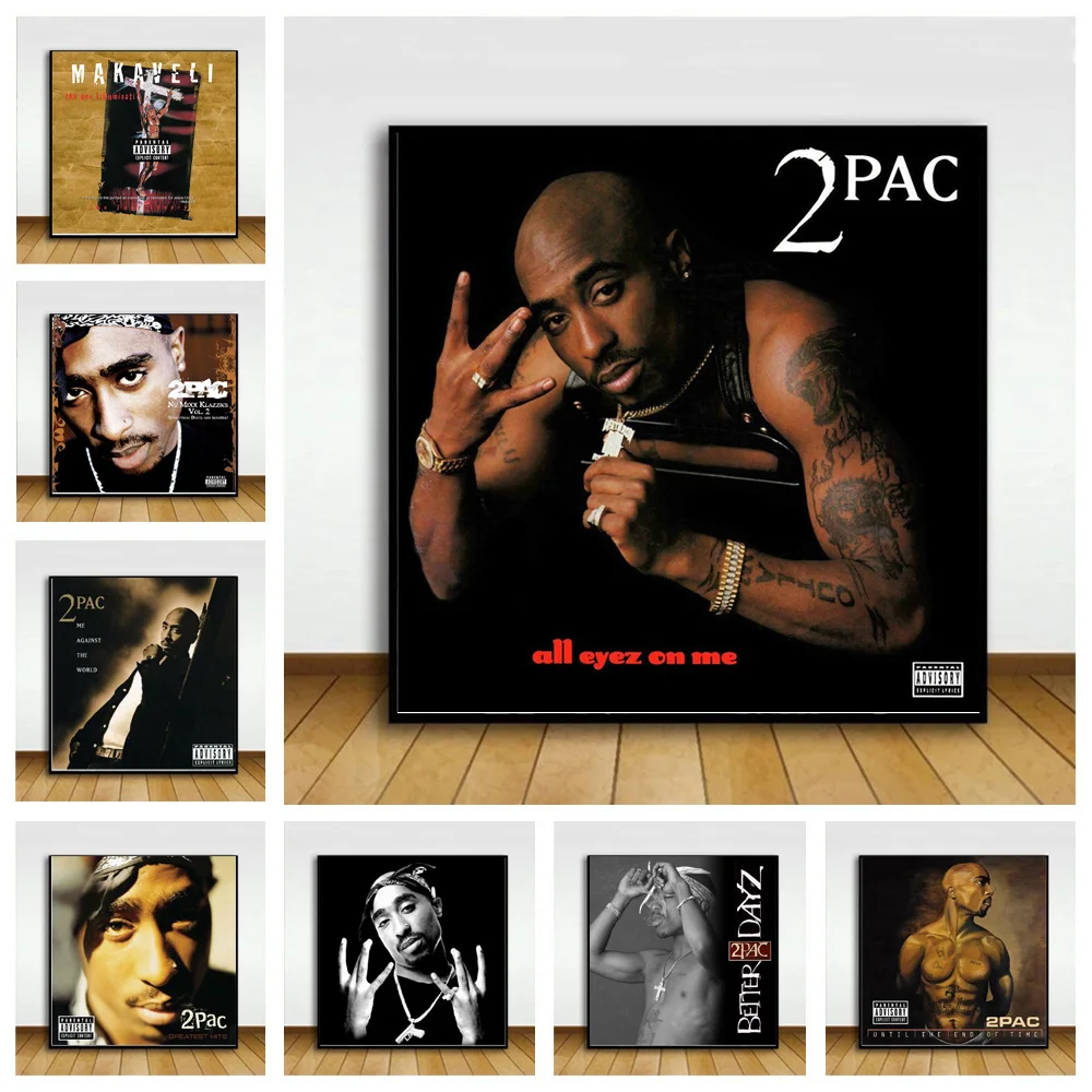 New Tupac Shakur 2Pac All Eyez On Me Music Album Cover Poster Prints Wall Art Canvas Painting Picture Photo Gift Room Home Decor