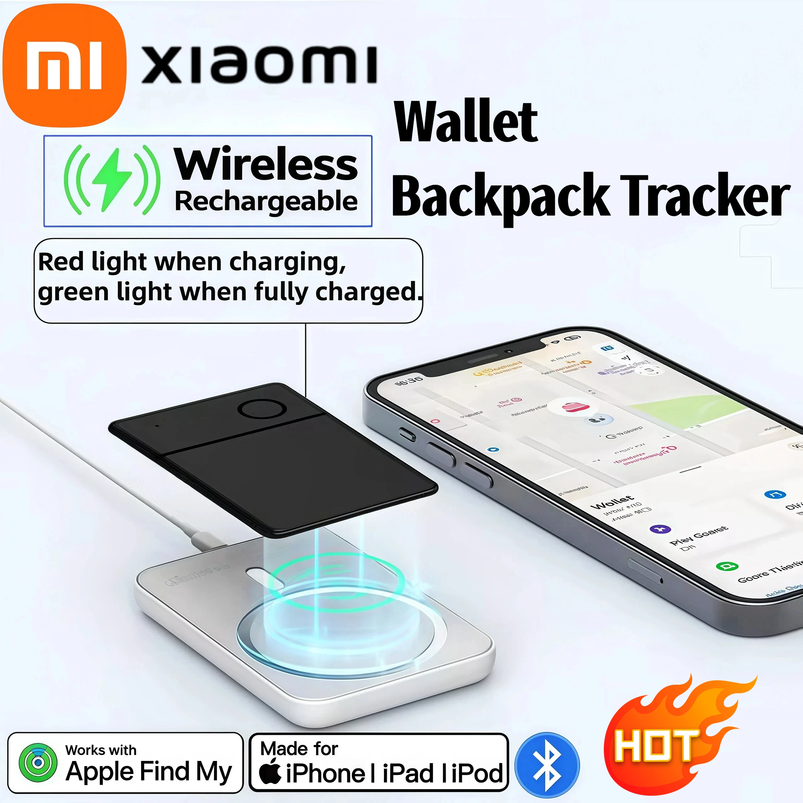 

XIAOMI IPX8 трекер на большие расстояния в стиле карты, позиционирование, дальний поиск для Apple Find My Voice, локация ключей, смарт-тег для IOS