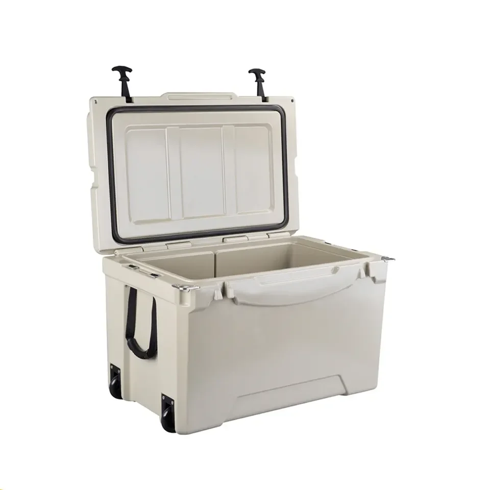 heavy duty hard plastic 75l rotomolded cooler boxes 75qt ice chest cooler box with wheels and handle