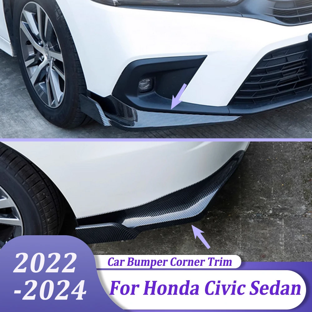 

Front Bumper Corner Trim Rear Tail anti-rub Lip Molding Strip Styling Accessories For Honda Civic Sedan 2022 2023 2024