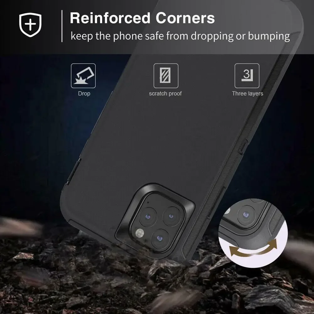 

With Belt Clip Heavy Duty Armor Phone Cases For Apple iPhone 11 13 Pro Max 12Mini 14 Plus XR Camo Shockproof Defender Case Cover