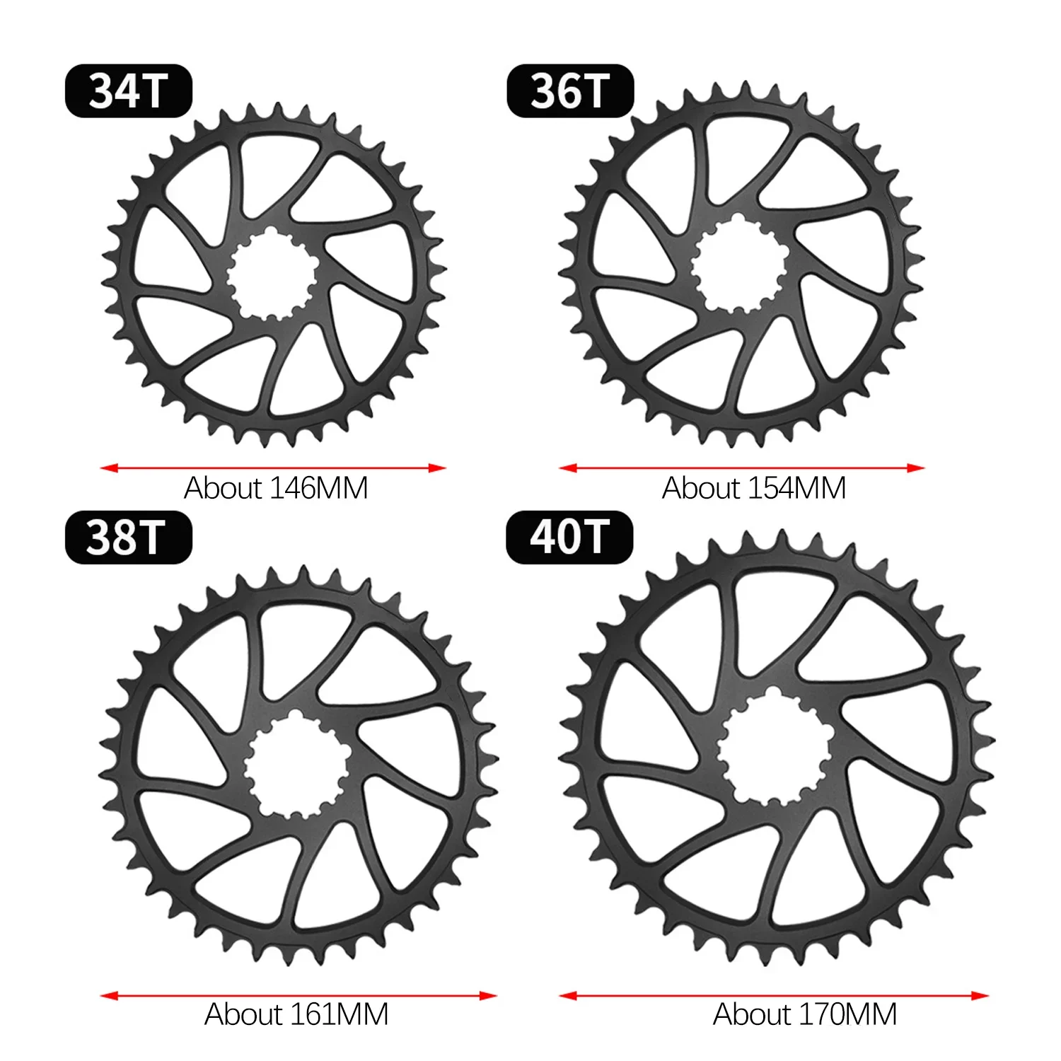 GOLDIX 0 mm versetztes Fahrradkettenblatt, schmale breite Zähne, 3-Loch-Direktmontage, 34 Zähne, 36 Zähne, 38 Zähne, 40 Zähne, für 3-Loch-Kurbelgarnitur-Fahrradteile – Detail 12