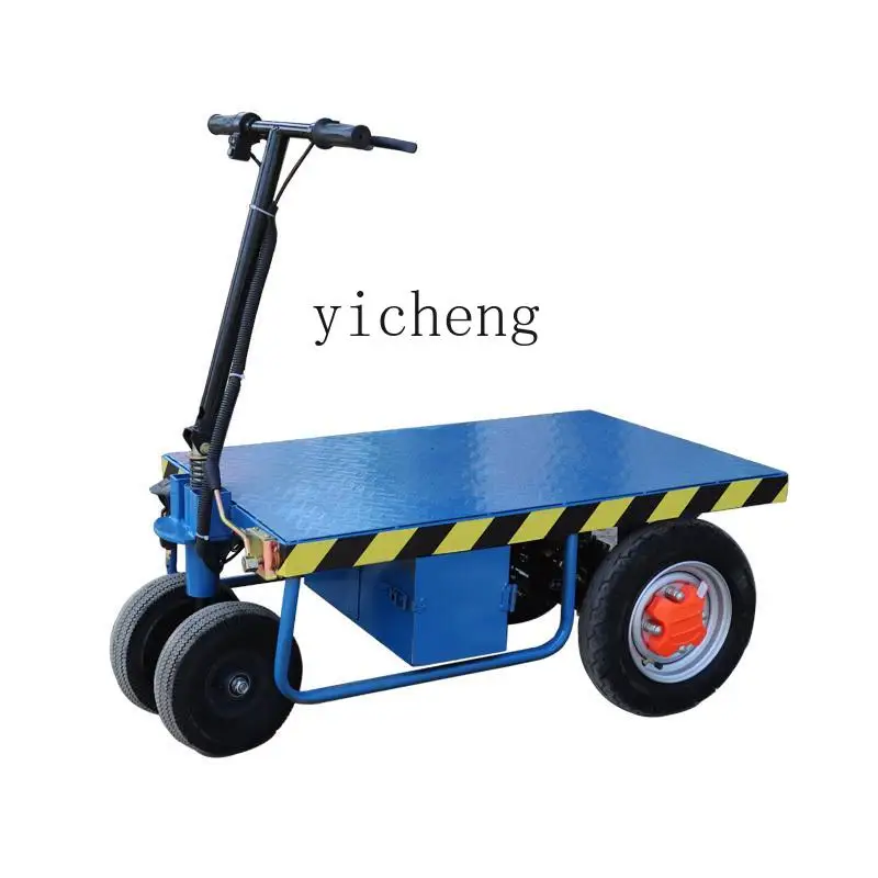 Yhl Folding Electric Flat Truck Transport Vehicle Portable Four-Wheel Site Trolley