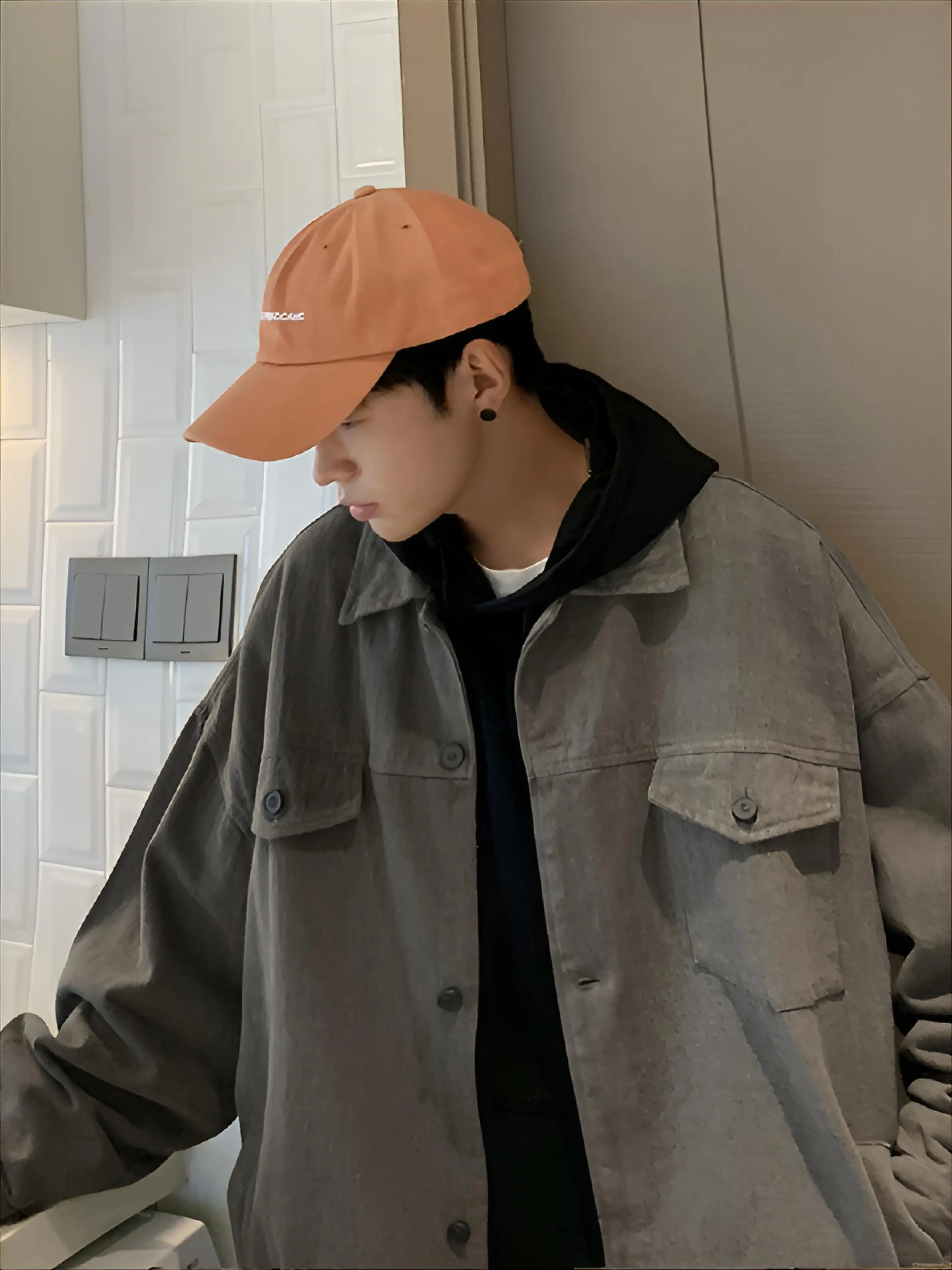 

Мужская куртка-пальто с круглым вырезом, черная, люксовая, винтажная, в китайском стиле, элегантная, мягкая, оригинальная, стильная, осенняя, утепленная, крутая