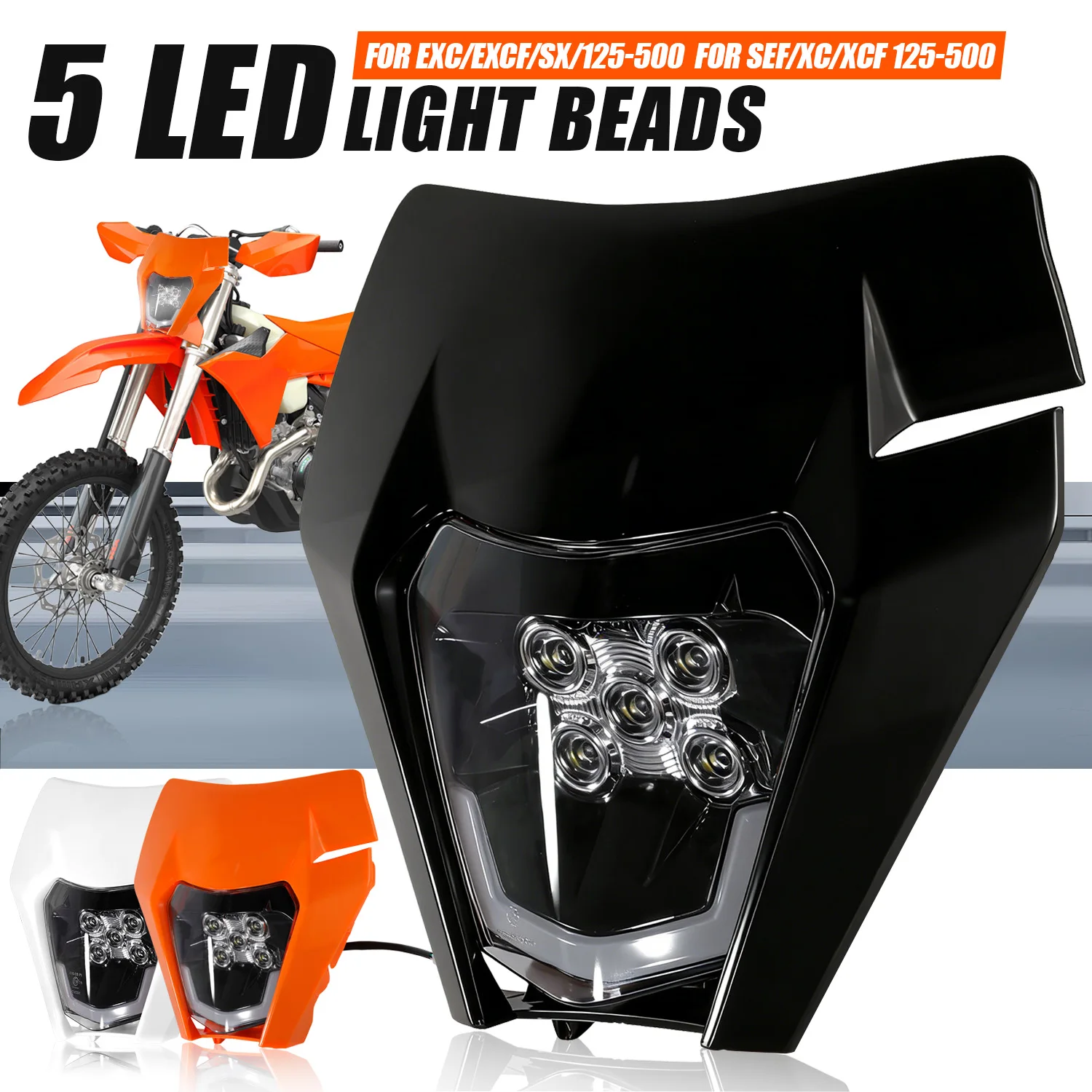 AliExpress JFGRACING Headlight Universal Head Light Headlamp Lamp for KTM SX SXF XC XCF 125 200 250 300 350 450 dirt pit bike Motorcycles Accessories