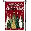 Merry Christmas Trees Garden Flags 12x18 Inch -Double Sided Small Christmas Yard Flags UV protection Fade Resistant for Holi jjp