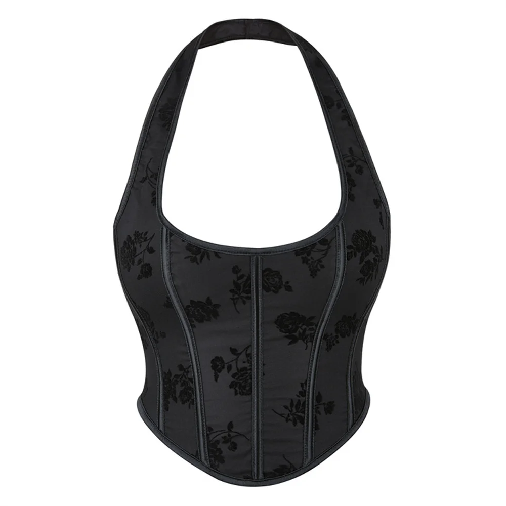 

Fashion Sexy Corset Crop Tops Vest Female Underwear Backless Halter Bustier Top Waist Cincher Corselet Workout Body Shaper