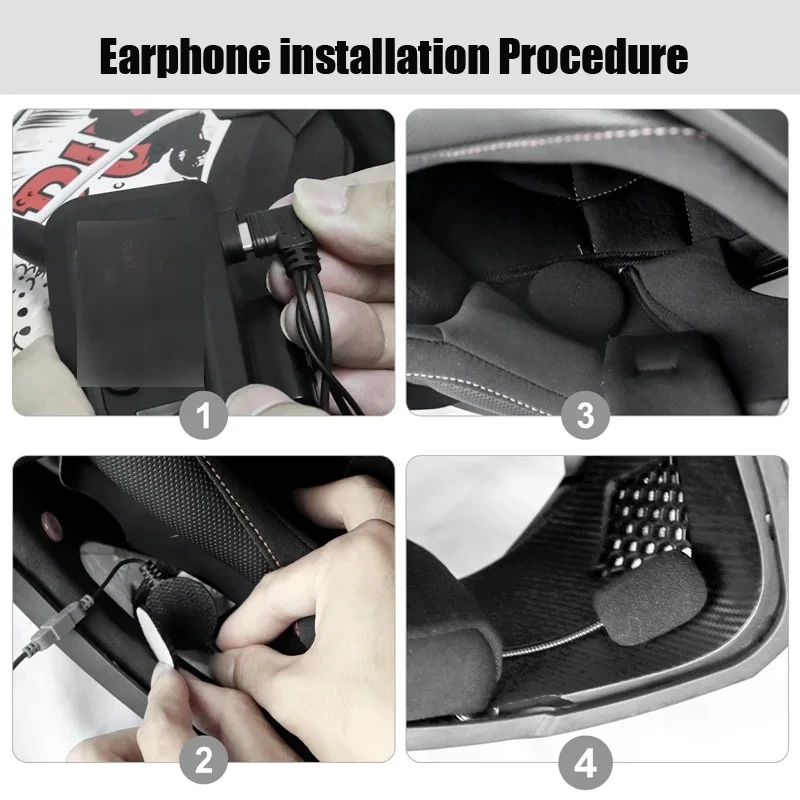 EJEAS V6 PRO+ Type-C Jack Microphone Speaker Headset New Style ​Mounting Clip Double-Sided Tape for Motorcycle Helmet Interphone