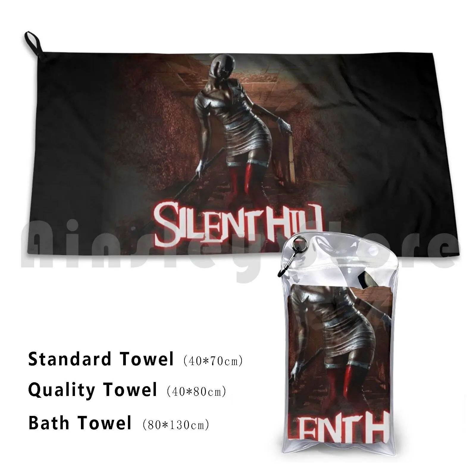 Silent Hill Nurse Custom Towel Bath Towel Nurse Movie Scary Creepy Spooky Silent Hill Konami Halloween