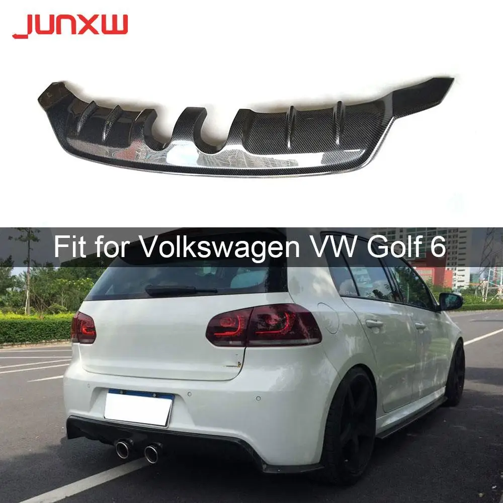 

Carbon Fiber FRP Rear Lip Diffuser Spoiler For Volkswagen VW Golf 6 VII MK6 R20 2010-2013 E Style Back Bumper Plate Guard