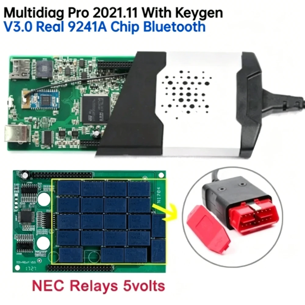 BEST 150e Multidiag Pro 2021.11 With Keygen V3.0 Real 9241A Chip Bluetooth OBD2 Scanner TCS PRO Car Truck Diagnostic Tool DS