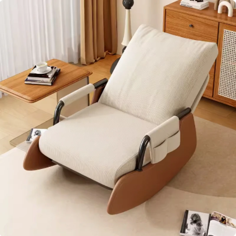 Silla reclinable de lujo nórdica, mecedora plegable INS para sala de estar, sillón perezoso de diseñador, sofás suaves, muebles ergonómicos