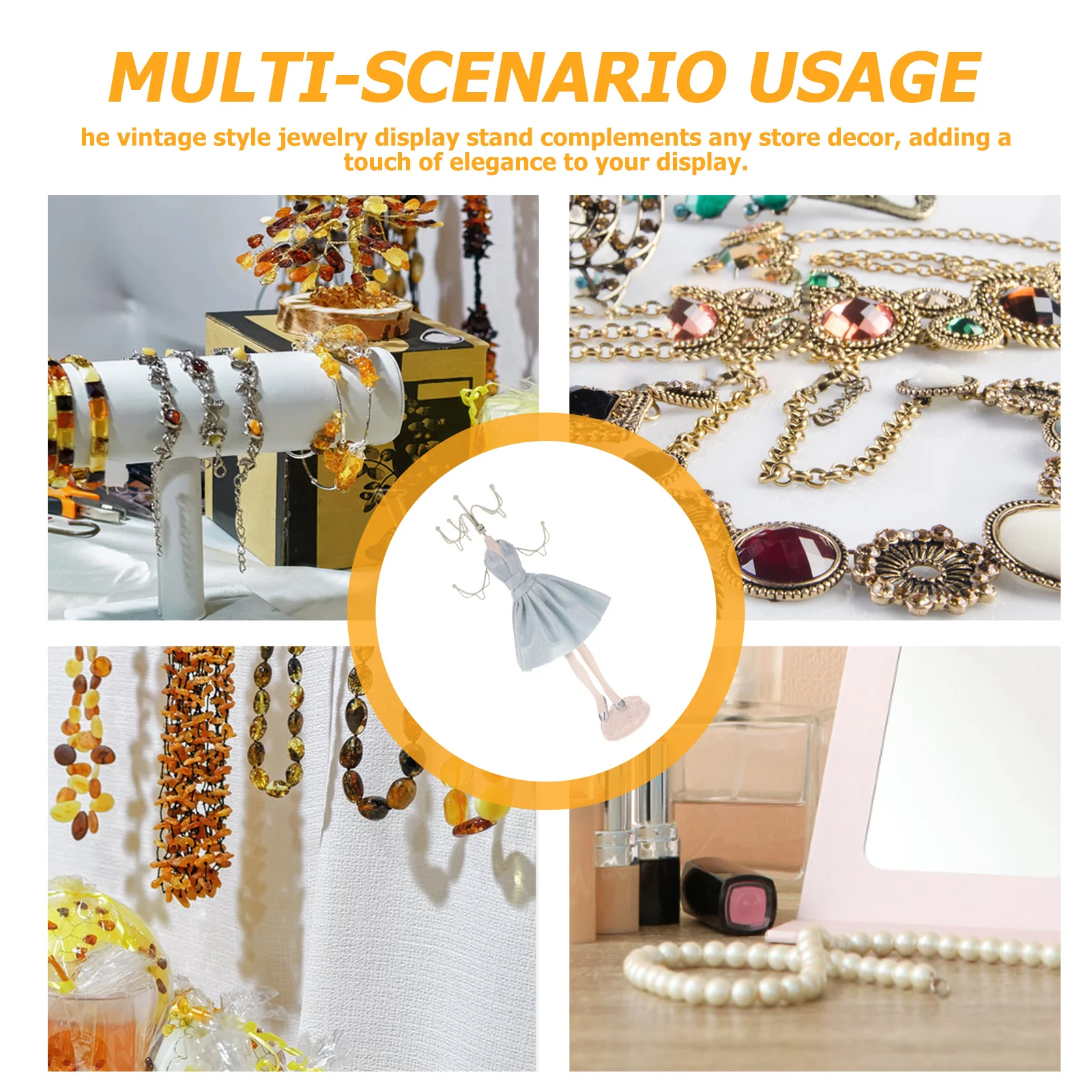 Jewelry Display Stand Vintage Necklace Organizer Stable Necklace Holder Mannequin Pendant Showcase Jewelry Display Stand