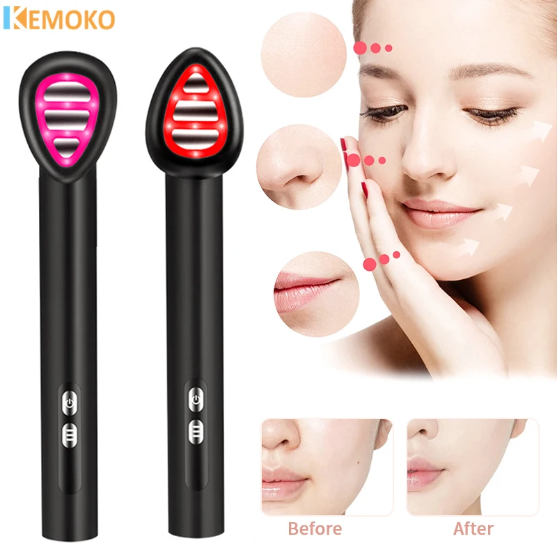 Dispositivo elétrico EMS Eye Beauty Care, anti-envelhecimento, removedor de círculos escuros, desvanecer-se Lip Lines, Microcorrente LED Red Light, massageador terapêutico