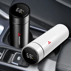 500ml Car Thermal Mug with Intelligent Temperature Display Accessories For Mitsubishi ASX Lancer Pajero 4 Outlander Colt Galant