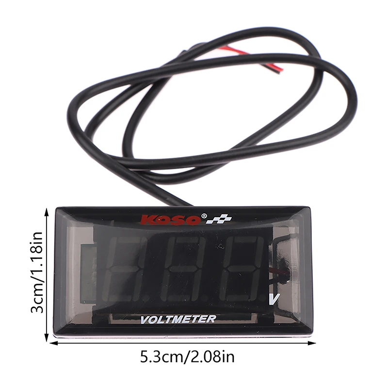 Voltmètre numérique étanche pour moto, affichage LED, testeur de tension, jauge de moniteur de batterie, support rapide, DC 12-150V