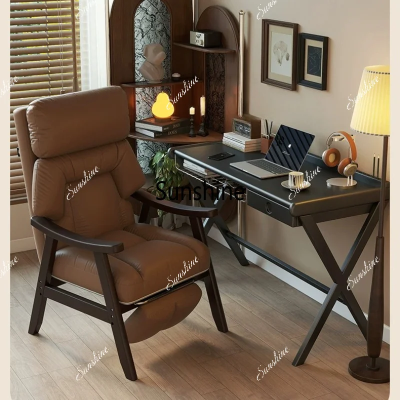 Single sofa chair Solid wood armrest Elderly chair Comfortable sedentary lounge chair