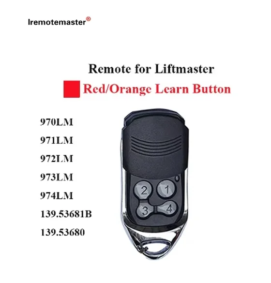 For Liftmaster Convenient and safe 971LM 972LM 973LM 974LM Garage Door Remote Control  390MHz Red Learn Button  Cryptographic