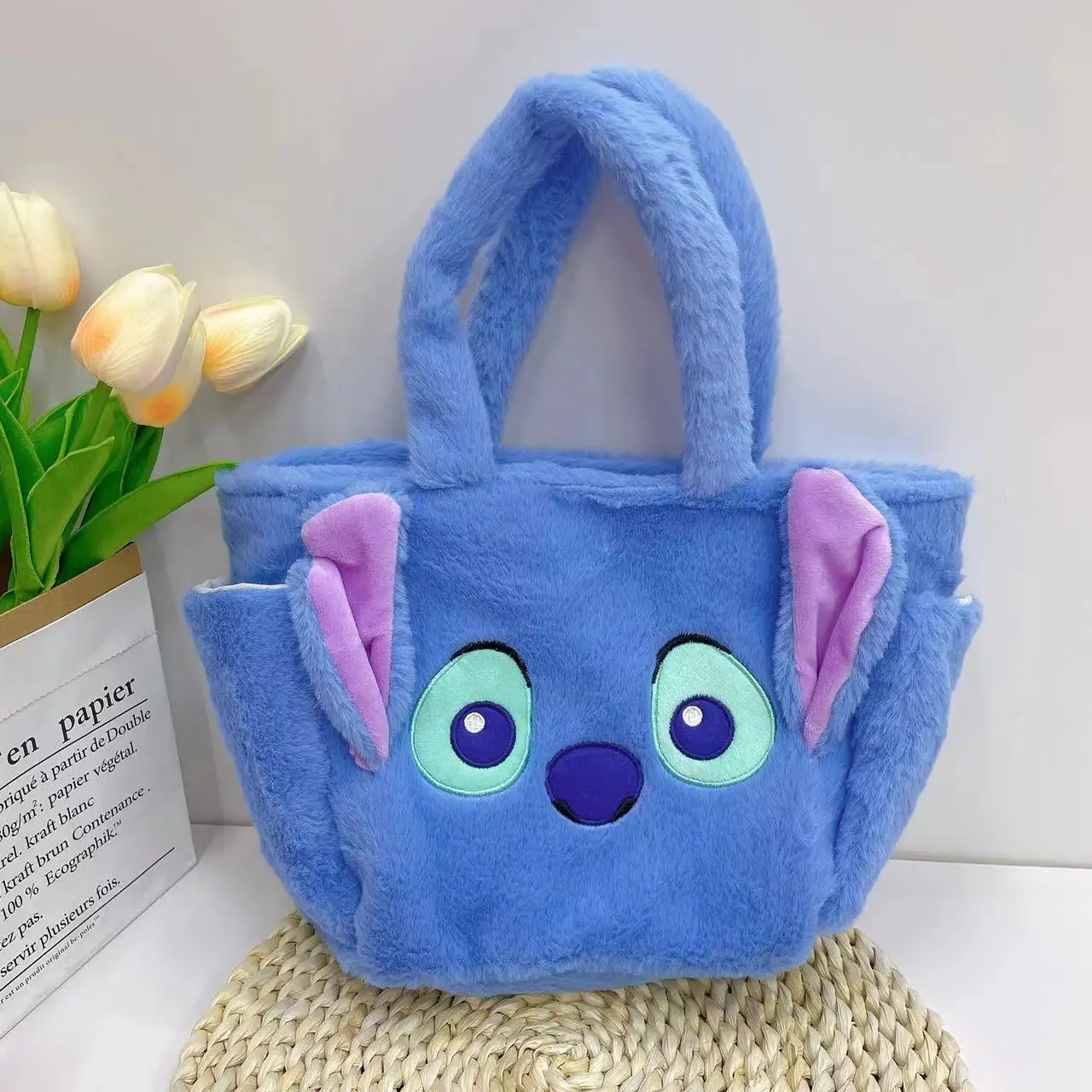 33cm New Disney Stitch Tote Bag For Girl Cartoon Lilo&Stitch Plush Doll Shoulder Bag Sweet Cute Soft Cute Girls Handbag