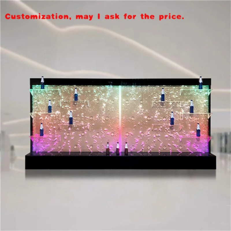 

custom.Acrylic Bubble bar Shelf Led Wine Shelf with Led Lights Customized Bubble bar Cabinet