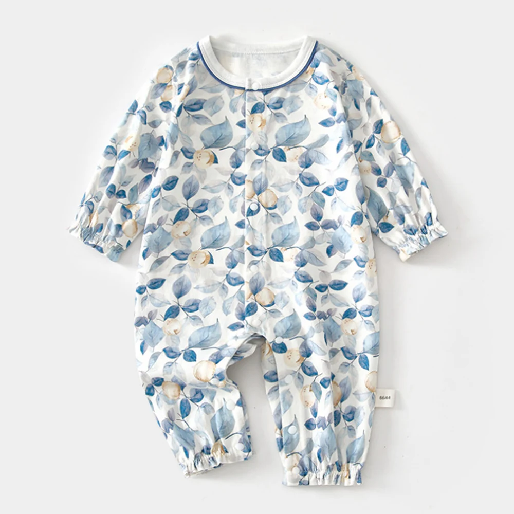 

Baby Rompers For Girls Long Sleeve Cotton Floral Thin Lightweight Air Conditioning Infant Clothing Daily Baby Jumpsuit