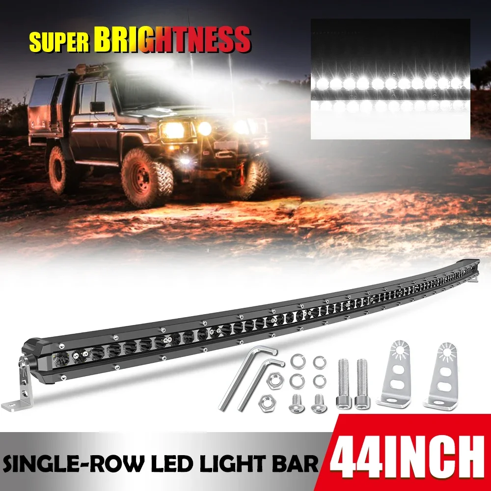 

HAOLIDE Curved Led Light Bar Car Lights Super Bright Spot Flood Combo Driving Beam Sportlights Fog Lamp 20 Headlights 12V 24V