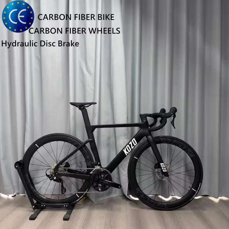 

Carbon Fiber Aero Road Bike 700C 24S Hydraulic Disc Brake Racing Bicycle For Men Women Adult Outdoor Sports Road Racing Cycling