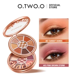 O.TWO.O Eyeshadow Palette Glitter Matte Pearlescent Easy To Wear Brightening Highlighter Natural Shiny Eye Shadow Makeup