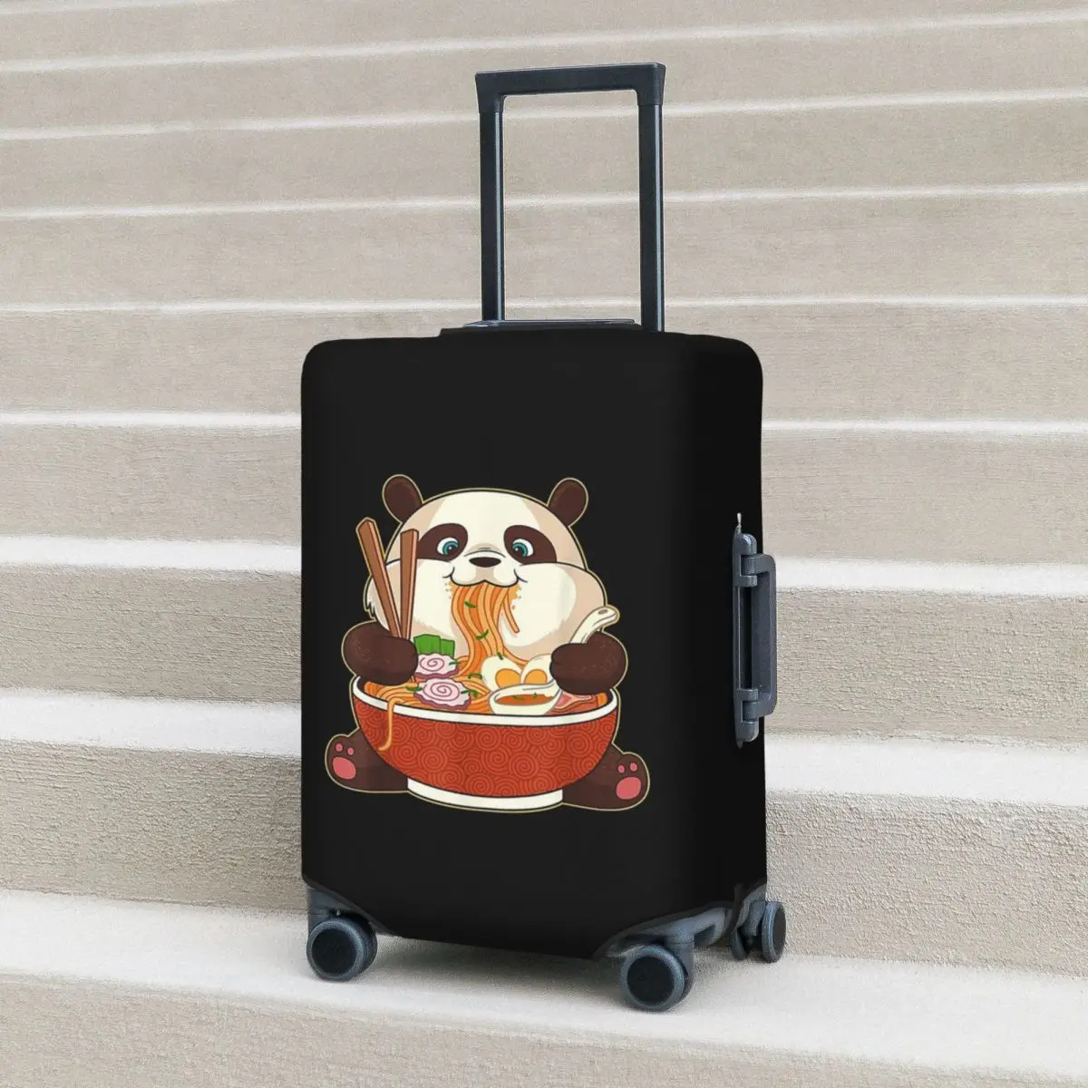 

Kawaii Cute Anime Panda Otaku Japanese Ramen Noodles Gift Suitcase Cover Protection Elastic Trip Luggage Protector Covers