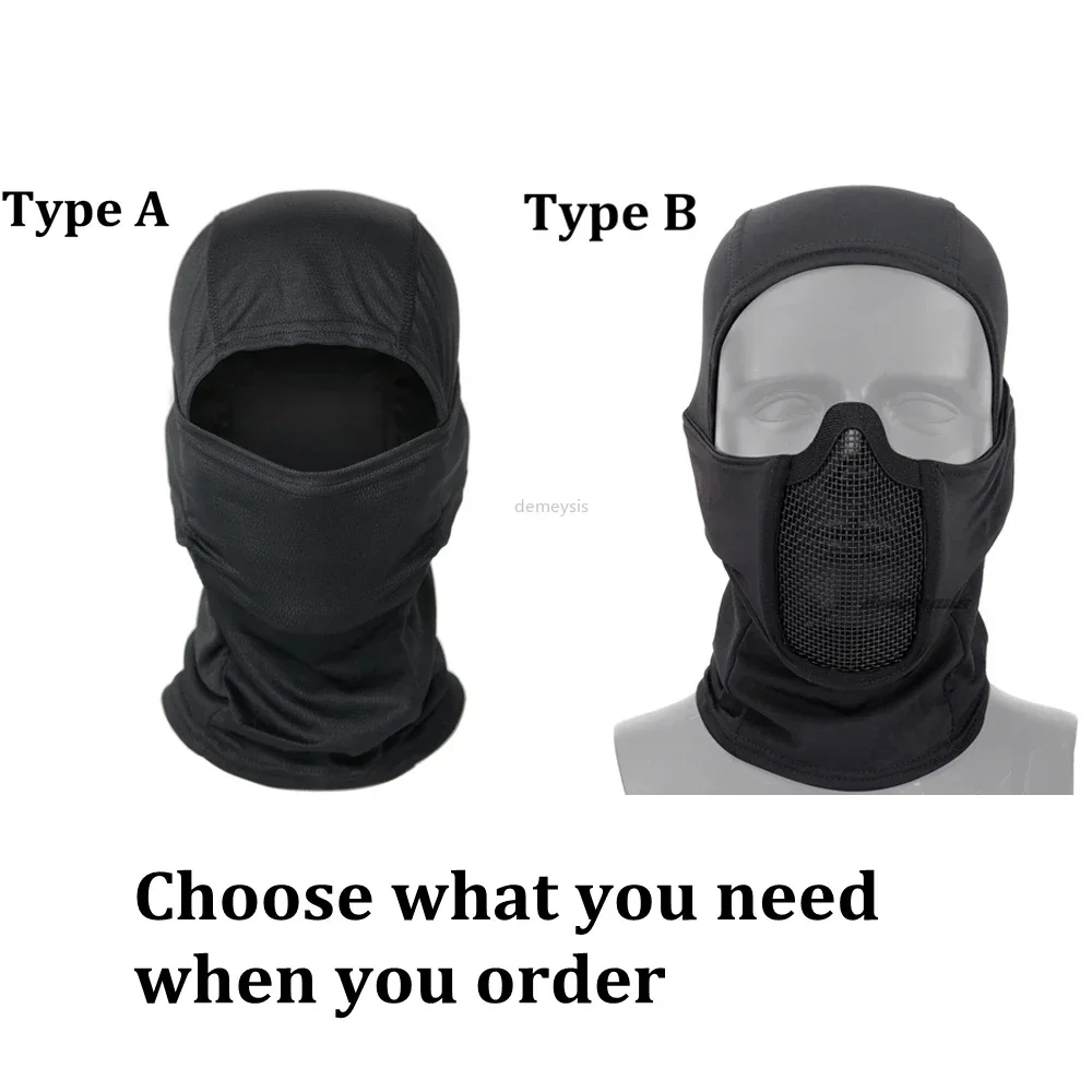 Tactical Full Face Mask Balaclava Cap Motorcycle  Airsoft Paintball Headgear Metal Mesh Hunting Protective Mask